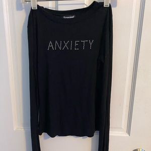 black bedazzled long sleeve dolls kill top